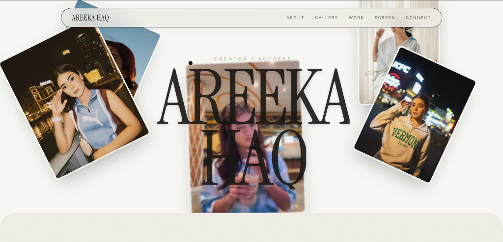 Areeka Haq Live Website Preview